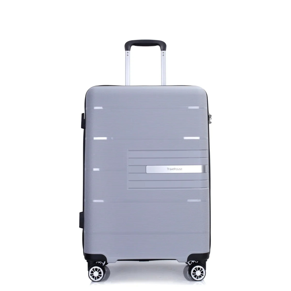 Lightweight PP Suitcase Sets with Spinner Wheels TSA Lock, Hardshell Luggage Sets for Travel Trips, 3-Piece Set (20in/24in/28in), Light Green