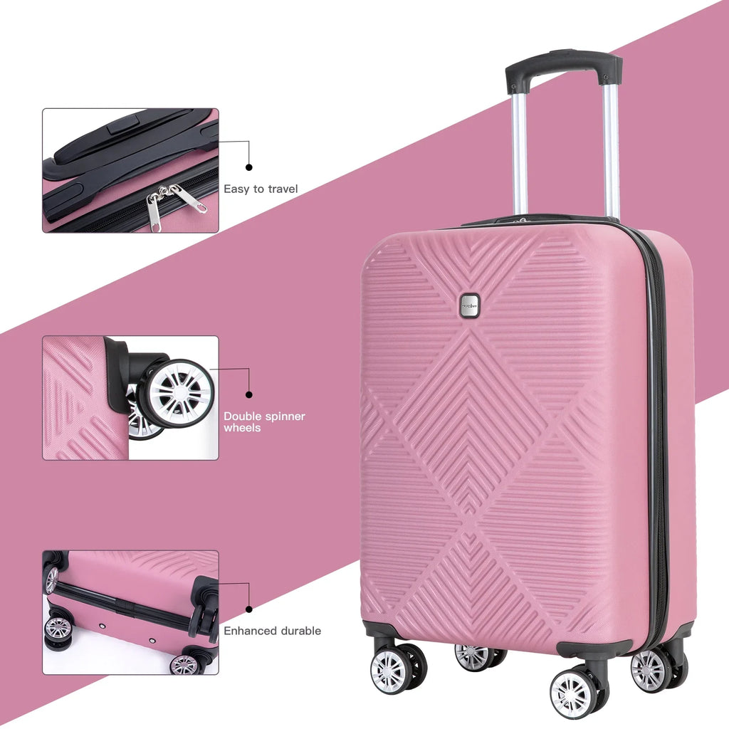 Tripcomp Luggage Sets 4 Piece Suitcase Set (14/20/24/28)Hardside Suitcase with Spinner Wheels Lightweight Carry on Luggage(Black)