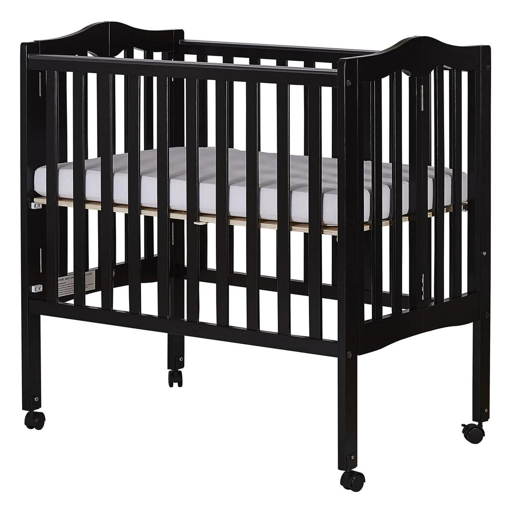 Dream On Me 2-in-1 Lightweight Folding Portable Crib. Black