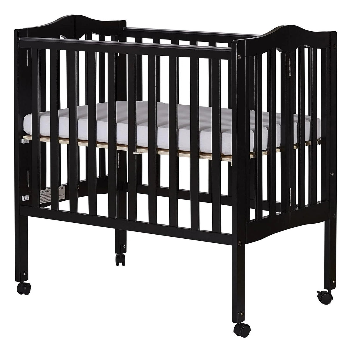Dream On Me 2-in-1 Lightweight Folding Portable Crib. Black