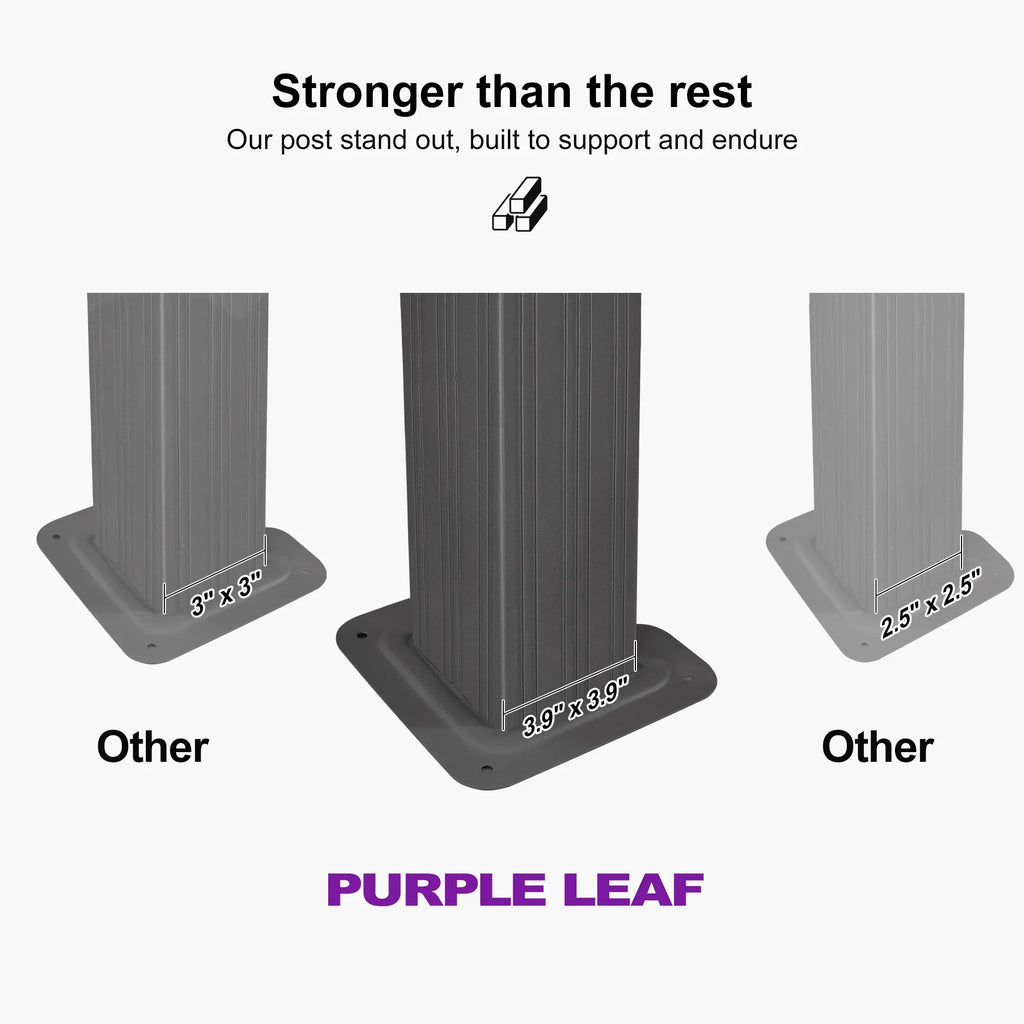 PURPLE LEAF 8' X 8' Gazebo Outdoor Gazebo Permanent Hardtop Gazebo with Galvanized Steel Double Roof for Patio Backyard Deck Aluminum Gazebo with Netting and Curtains Grey