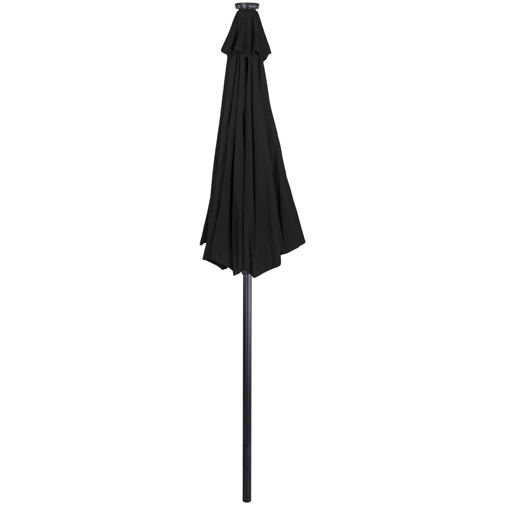Northlight 9ft Solar Lighted Outdoor Patio Market Umbrella with Hand Crank and Tilt, Pink