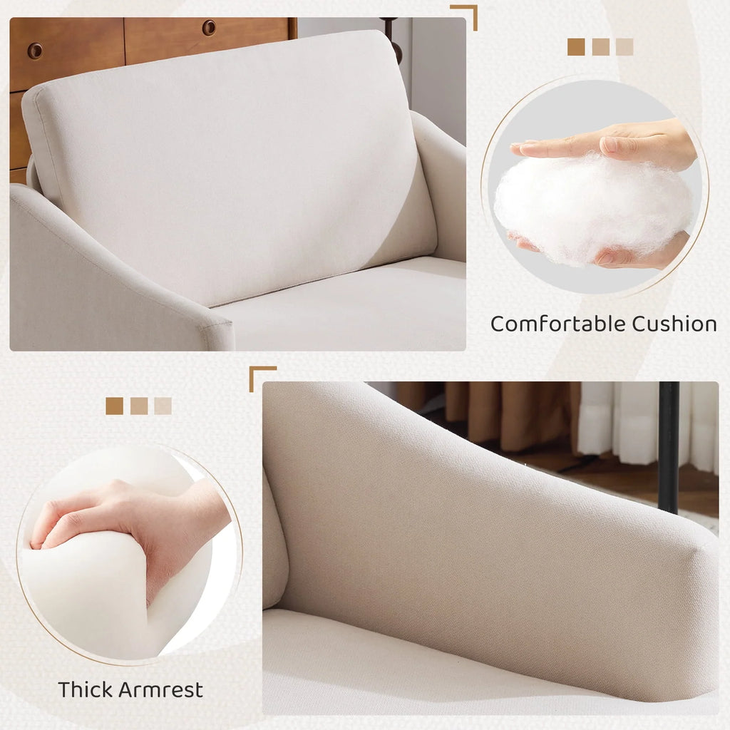 Bezseller Oversized Accent Chair with High Back, Armchair for Living Room or Bedroom, Beige