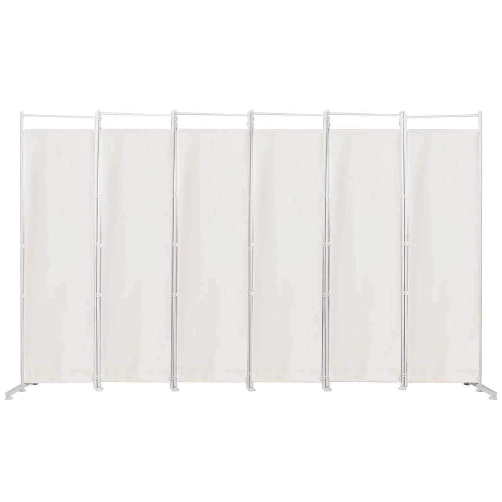 Costway 6-Panel Room Divider Folding Privacy Screen w/Steel Frame Decoration Brown