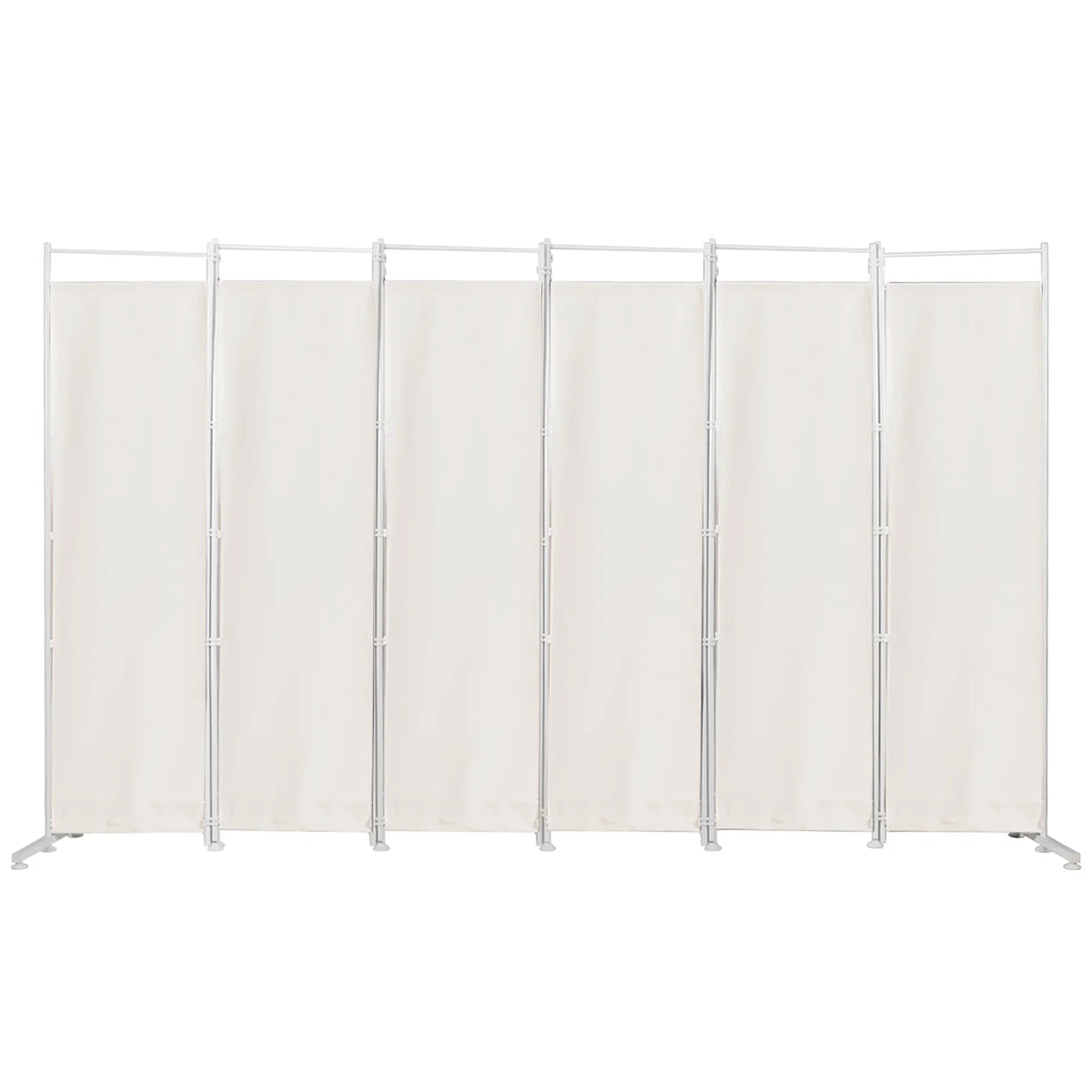 Costway 6-Panel Room Divider Folding Privacy Screen w/Steel Frame Decoration Brown