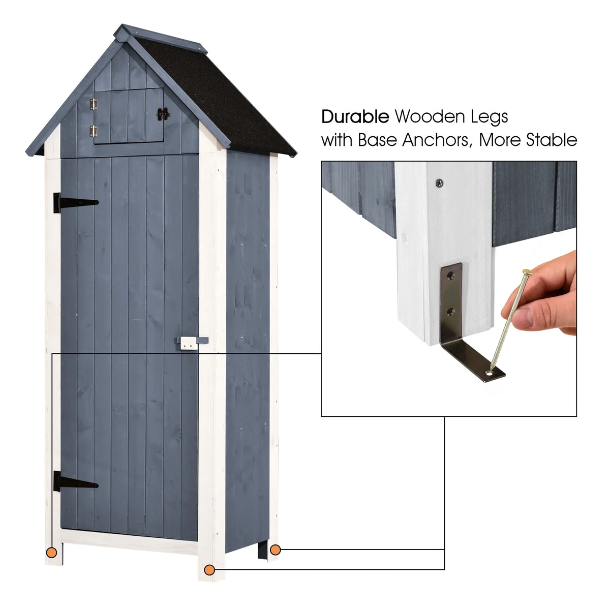 MCombo 2.52 x 1.77 ft. Metal and Wood Storage Shed, Natural
