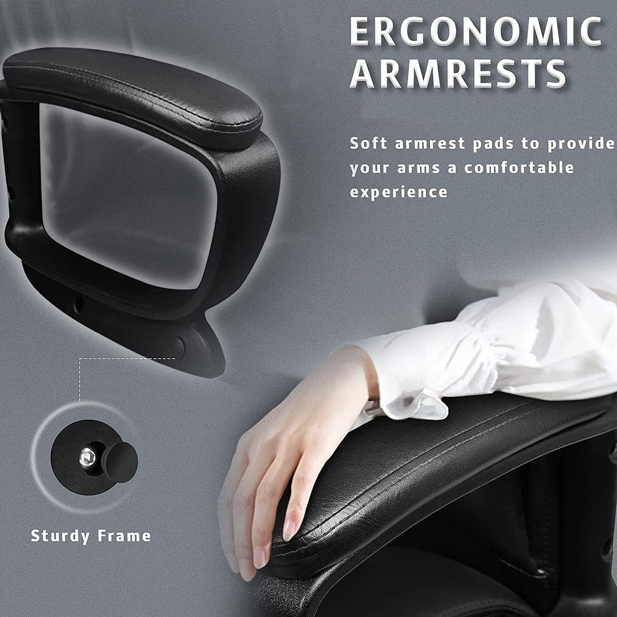 Waleaf Home Office Chair, 400LBS 8Hours Heavy Duty Design, Ergonomic High Back Cushion Lumbar Back Support, Computer Desk Chair, Big and Tall Chair for Work