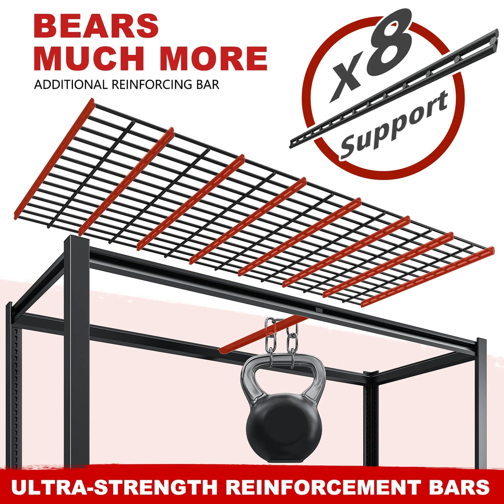 REIBII 55" W Wire Shelving Garage Shelves Heavy Duty 3000lbs Adjustable 5-Tier Storage Rack