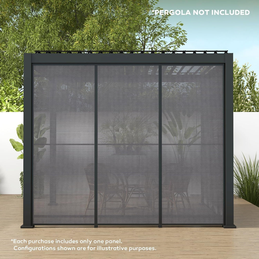 Mirador 111S Pergola Accessories, 1/3 10' Side Aluminum Deco Wall Screen, Charcoal (Not Pergola)