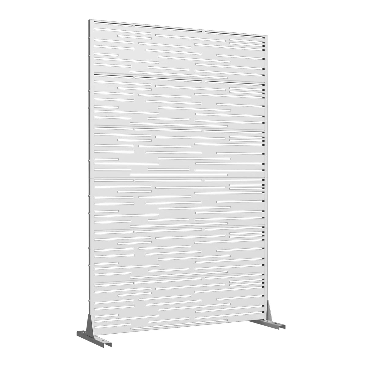 MAYEERTY 72" 47in Outdoor Privacy Screen with Stand Metal Balcony Decorative Screen, Black