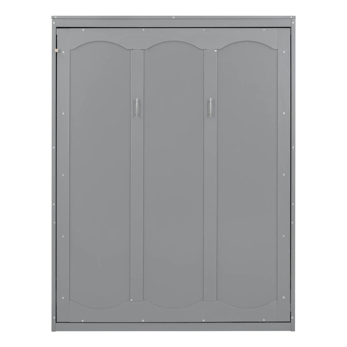 Harper & Bright Designs Full Size Murphy Bed with Shelves, Foldable Wall Bedframe w/Flexible Slats Support, Space-Saving Design, Can Be Folded Into Cabinet, White