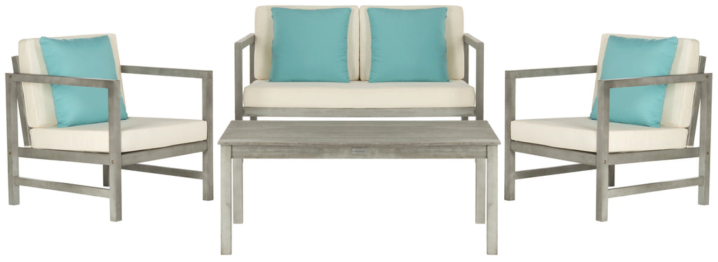 Safavieh Montez 4 Piece Outdoor Set with Accent Pillows