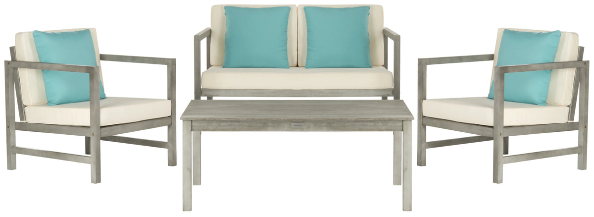 Safavieh Montez 4 Piece Outdoor Set with Accent Pillows