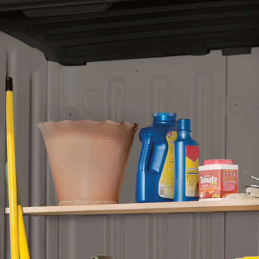 Suncast 54 Cu Ft Vertical Shed Outdoor Storage for Patio and Garage, Stoney