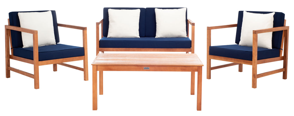 Safavieh Montez 4 Piece Outdoor Set with Accent Pillows