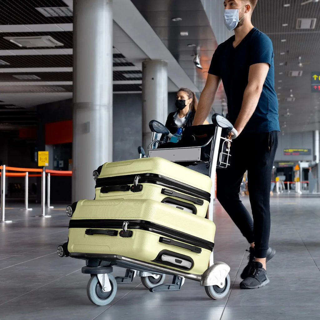Red 3-Piece Hardshell Spinner Luggage Set (20in, 24in, 28in) - Large ABS Suitcase Set with 8 Wheels, Lightweight & Durable for Travel