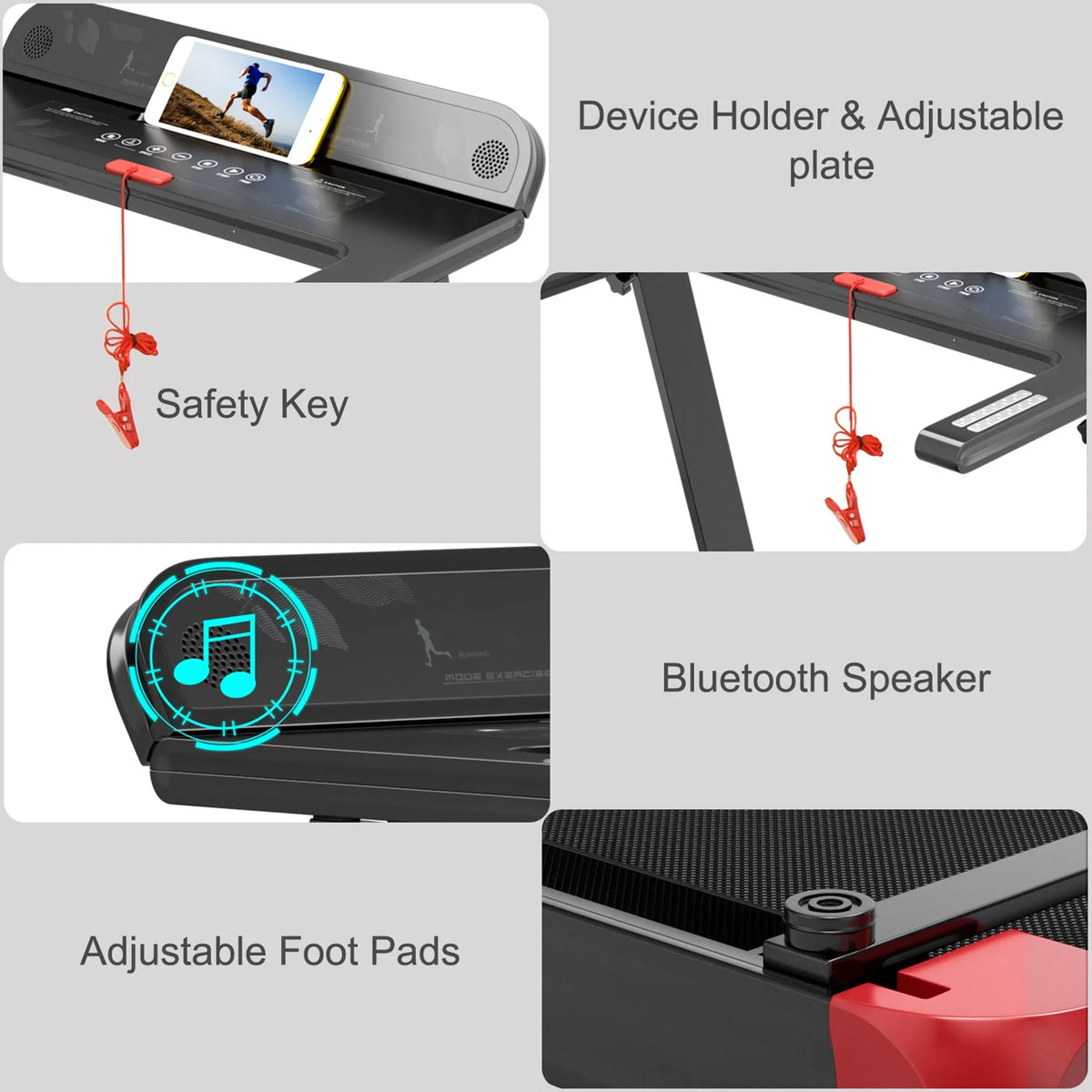 Gymax Electric Folding Treadmill Portable Cardio Running Machine w/ APP Control Red