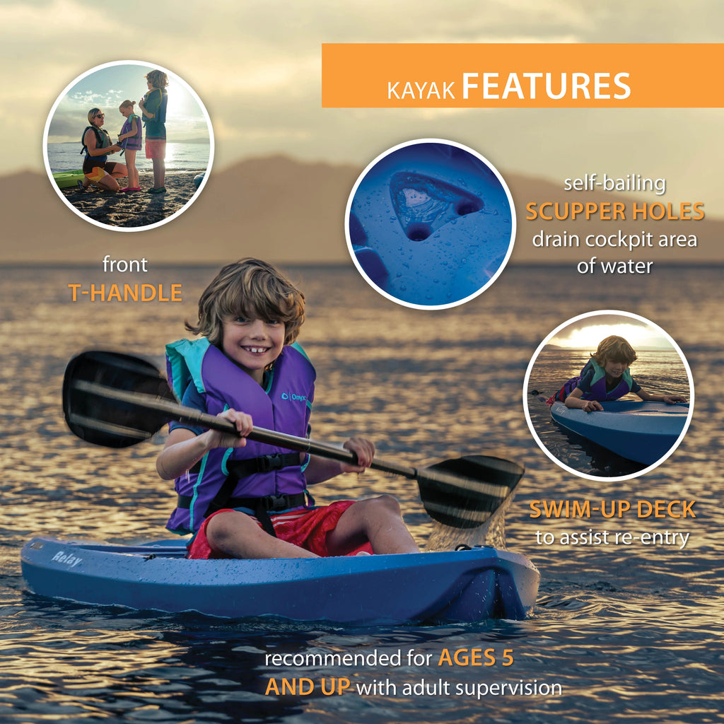 Lifetime Relay 65 in. Sit-on-Top 100 lb. Weight Capacity Youth Kayak, Chartreuse (91323)