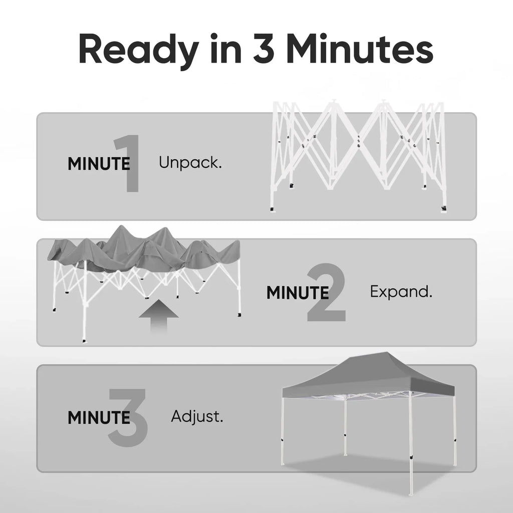 Quictent 10x20ft Easy Pop up Canopy Tent Instant Outdoor Canopy Shelter Folding Party Tent, White