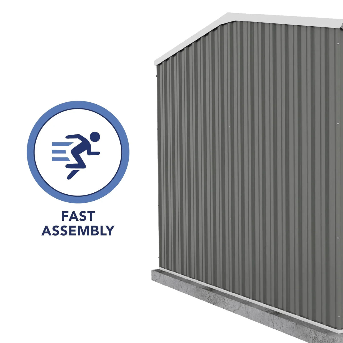 Absco Premier 10' x 10' Metal Storage Shed - Woodland Gray