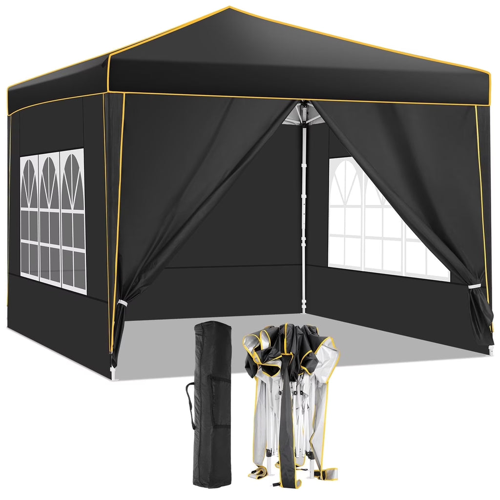 SANOPY 10x10 ft Pop up Canopy, Instant Shelter with 4 Sidewalls & Sandbags, Portable Outdoor Waterproof Canopy with Carry Bag for Camping Party Event Sun Shade