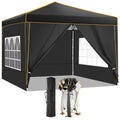 SANOPY 10x10 ft Pop up Canopy, Instant Shelter with 4 Sidewalls & Sandbags, Portable Outdoor Waterproof Canopy with Carry Bag for Camping Party Event Sun Shade