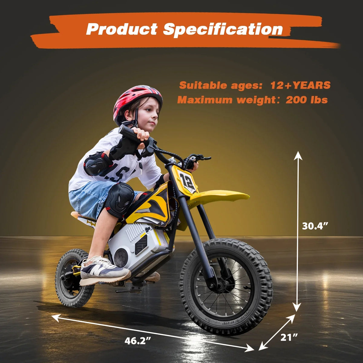 Kerry Yoo C11 36V Electric Dirt Bike for Kids 8-14, 350W Ride on Motorcycle, Electric Motorbike Teens,16 mph, High/Low Speeds-Red