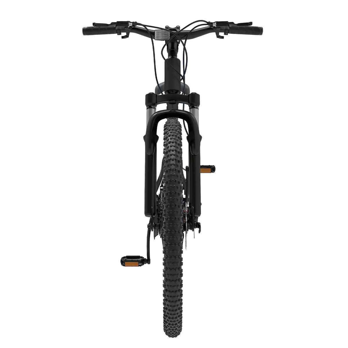 ModFusion 26-Inch Aluminum Alloy Mountain Bike, 21-Speed, Disc Brakes, Black with Brown Tires, 85% Assembled