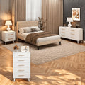 Lofka Queen Bedroom Furniture Set with Wingback Bed Frame, 2-Drawer Nightstand, 5-Drawer Dresser, 6-Drawer Dresser