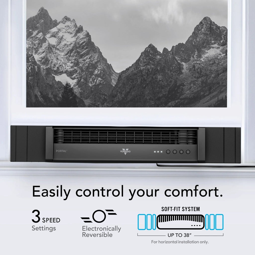 Vornado Portal Window Fan with 3 Speeds, Reversible Exhaust Mode, Weather Resistant, for Kitchen, Bedroom, Home