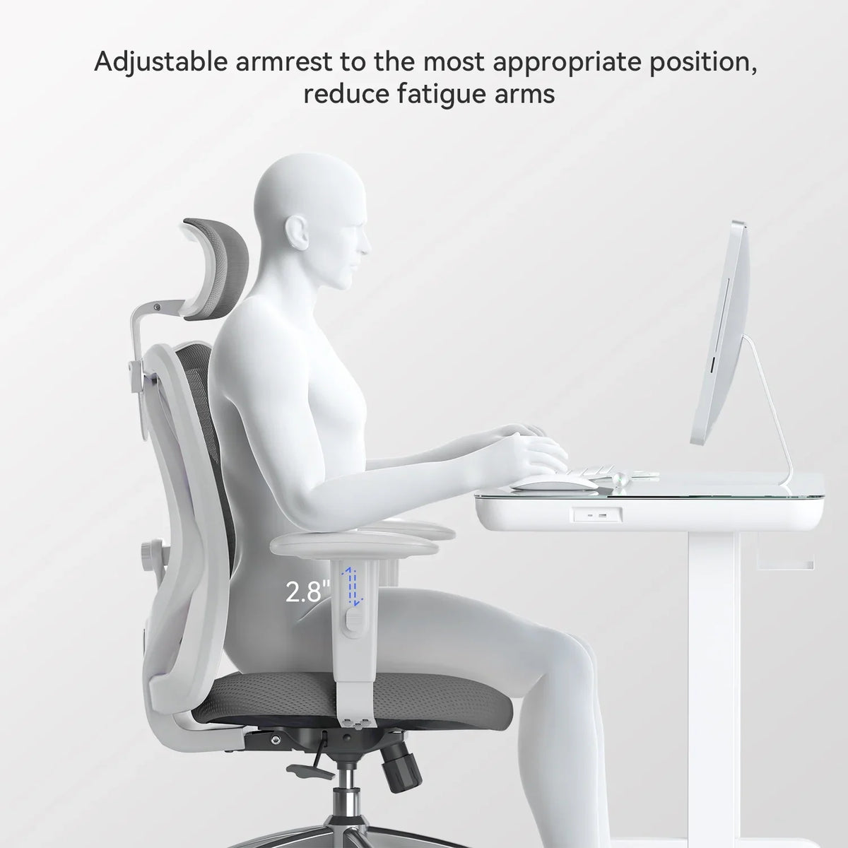 SIHOO M18 Mesh Ergonomic Office Chair with Adjustable Lumbar Support, High Back, Black