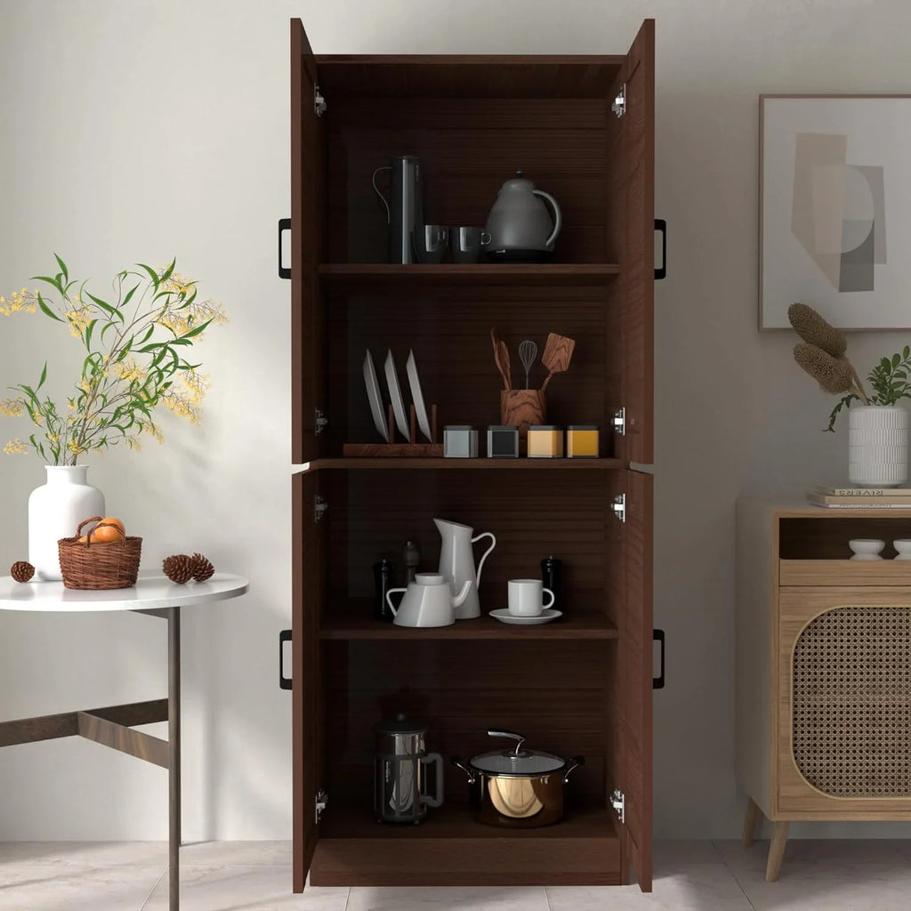 DIYART White Kitchen Pantry Cabinet, 71" Tall Kitchen Storage Cabinet with doors, Kitchen Pantry Hutch with Storage for Kitchen, Dining Room