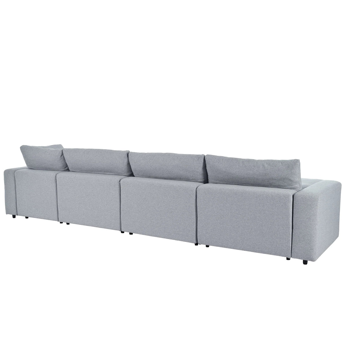 Harper & Bright Designs Convertible Modular Sectional Sofa with 2 Removable Ottomans & Pillows, Large U Shape Cloud Couch with Reversible Chaise for Living Room, Grey