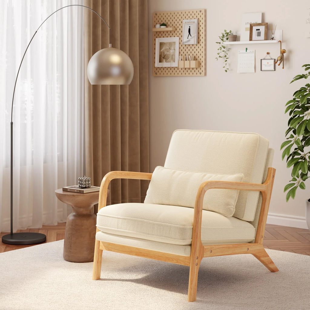 Lofka Oversized Chaise Lounge Indoor, 66"D Corduroy Upholstered Boneless Sofa Bed for Reading on Living Room & Bedroom, No Assembly Required (Beige)