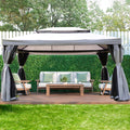 SIMENMAX 10x13 Ft Patio Gazebo,Outdoor Gazebo Canopy with Mosquito Netting and Curtains,Sturdy Soft Top Gazebo