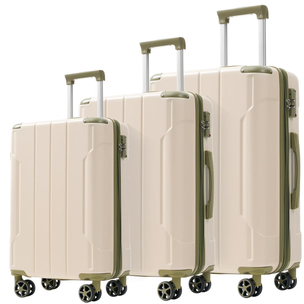 Luggage Sets 3 Piece, Expandable Hard shell ABS Suitcases with Double Spinner, Travel luggage Set