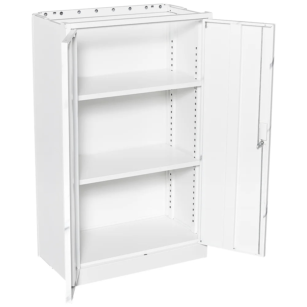 Metal Storage Cabinet with Locking Doors and Adjustable Shelf, Folding Filing Storage Cabinet, Rolling Storage Locker Cabinet for Home Office,School,Garage, White