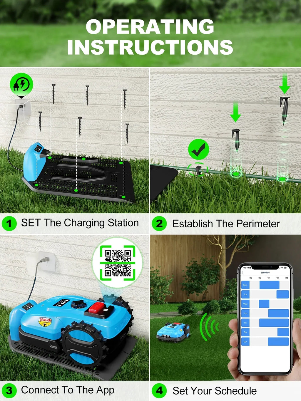 ACFARM 20V 4.0Ah Robotic Lawn Mower 1/4 Acre (Battery & Charger Included)
