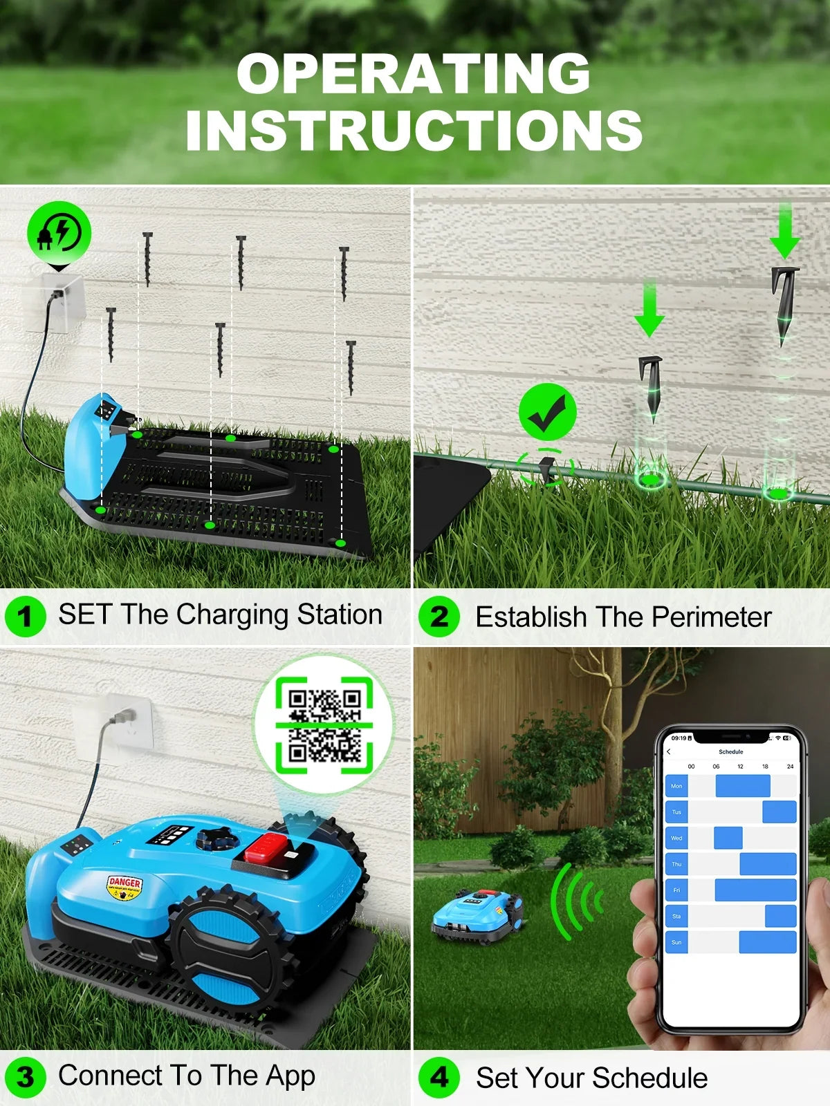 ACFARM 20V 4.0Ah Robotic Lawn Mower 1/4 Acre (Battery & Charger Included)
