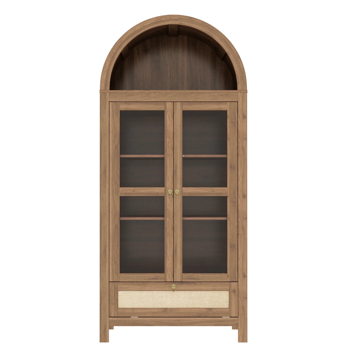 LAZZO 73-Inch Tall Arched Kitchen Pantry Storage Cabinet, 2 Doors, Brown