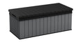 Keter Darwin 100 Gallon Large Resin Deck Box for Patio Outdoor Storage, Grey