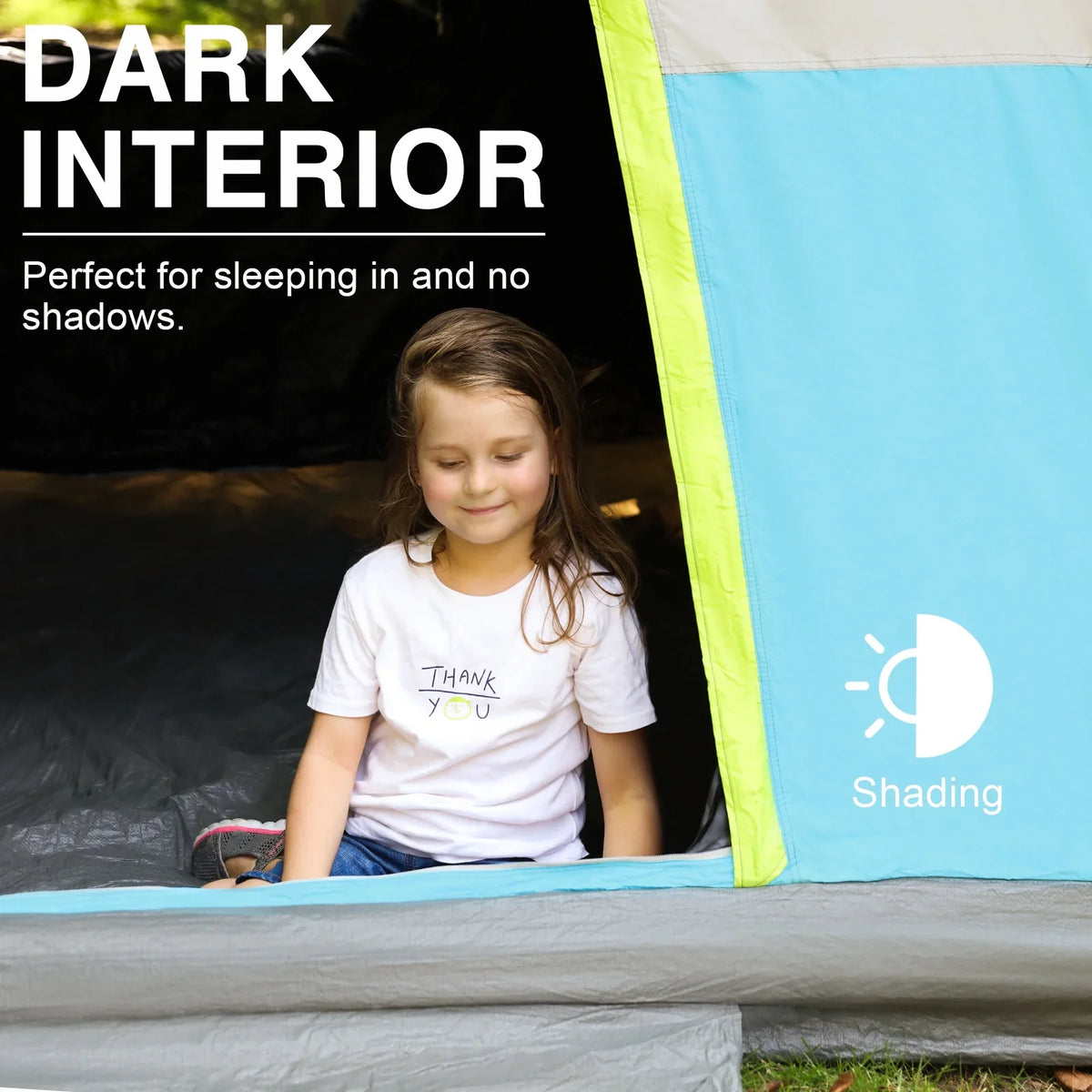 EVER ADVANCED 6 Person Blackout Camping Tent, Instant Family Tents, 60 s Quick Setup, Water-Resistant, Blue