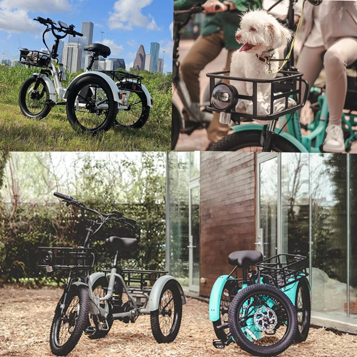 ABORON 3.0 Fat Tire Electric Trike for Senior Foldable E-Bike, 500W Motorized Tricycle Adult 20" Folding 3 Wheel Electric Commute Bike Trike w/48V Battery and Storage Baskets,