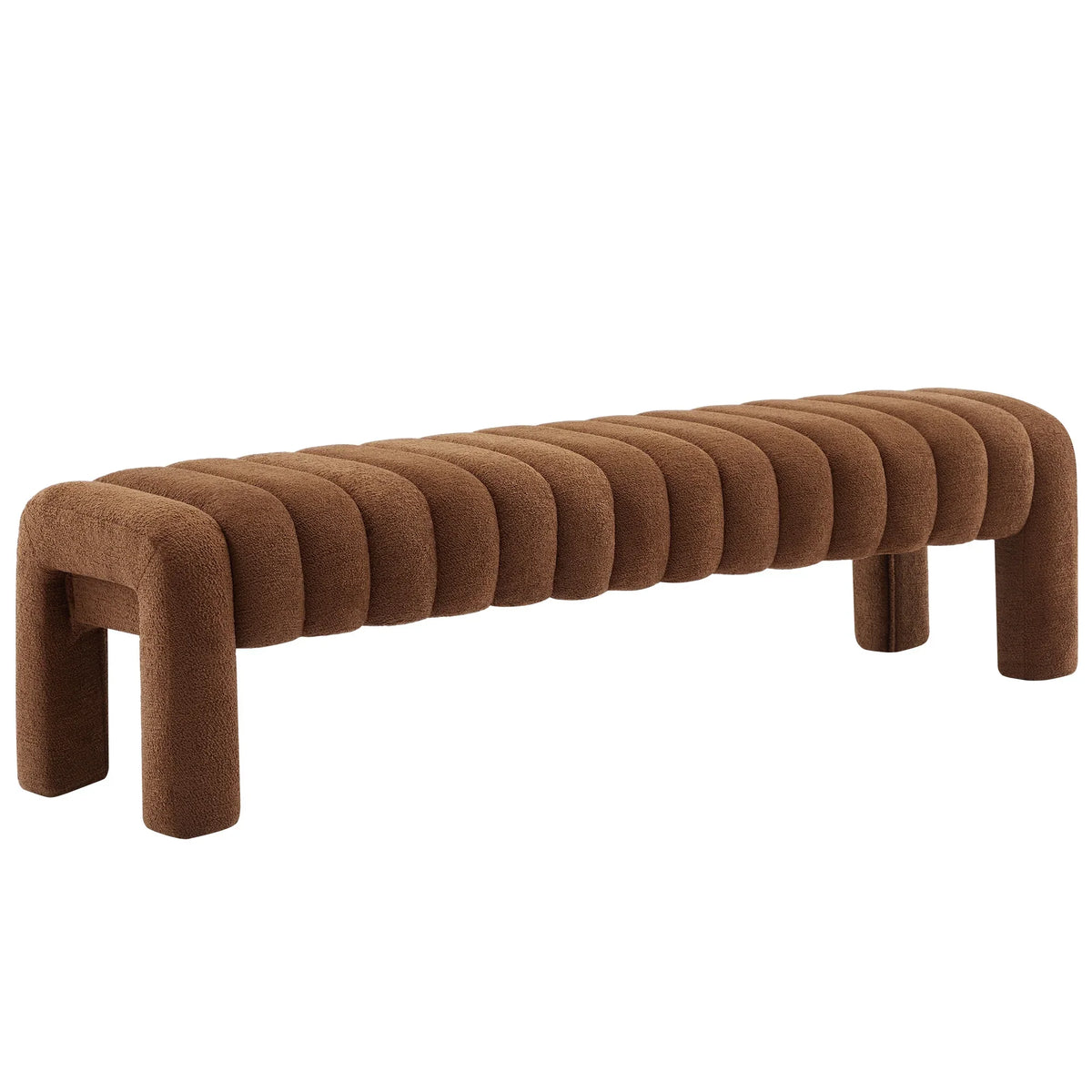 Zesthouse 63" End of Bed Bench, Linen Tufted Upholstered Ottoman Bench with Padded Seat and Solid Wood Leg, Modern Entryway Bench for Bedroom, Living Room, Beige