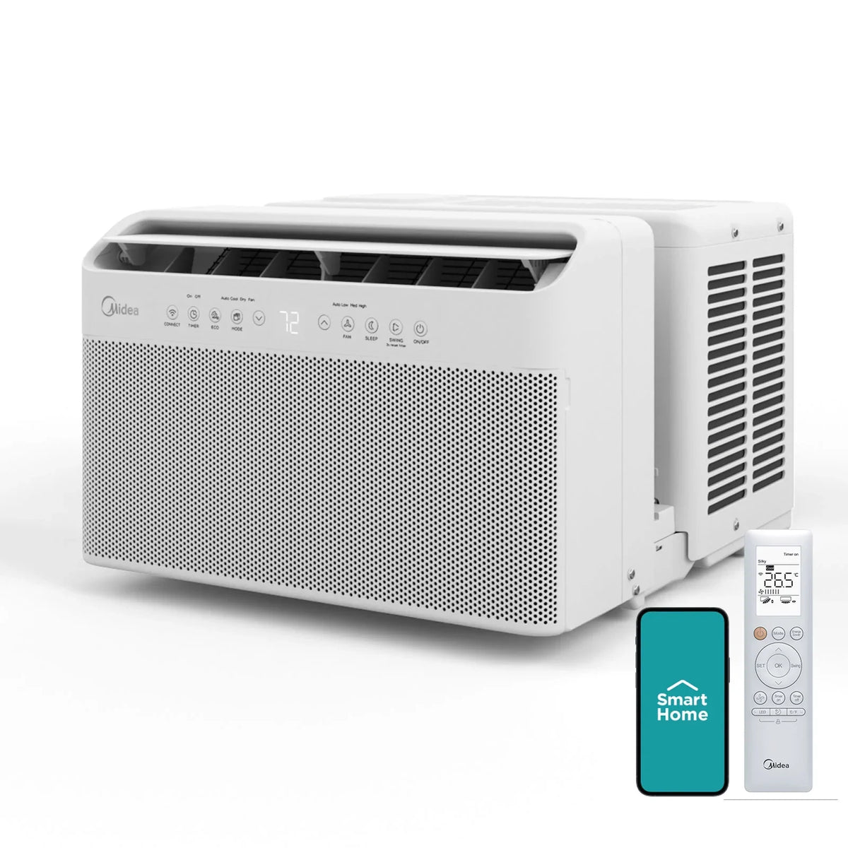 Midea 8,000 BTU Smart Inverter U-Shaped Window Air Conditioner, MAW08W1QWT-T, Updated
