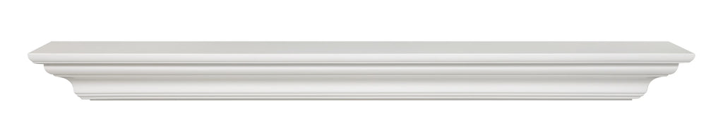 Clean, Sophisticated Premium White MDF Mantel Shelf, 48"L x 10"D x 5"H, Crisp White Paint