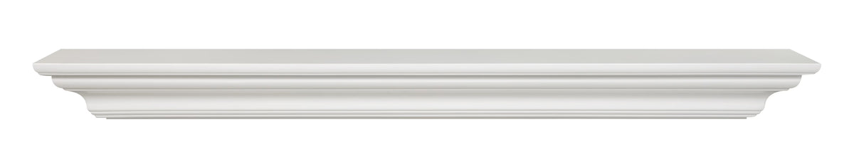 Clean, Sophisticated Premium White MDF Mantel Shelf, 48"L x 10"D x 5"H, Crisp White Paint