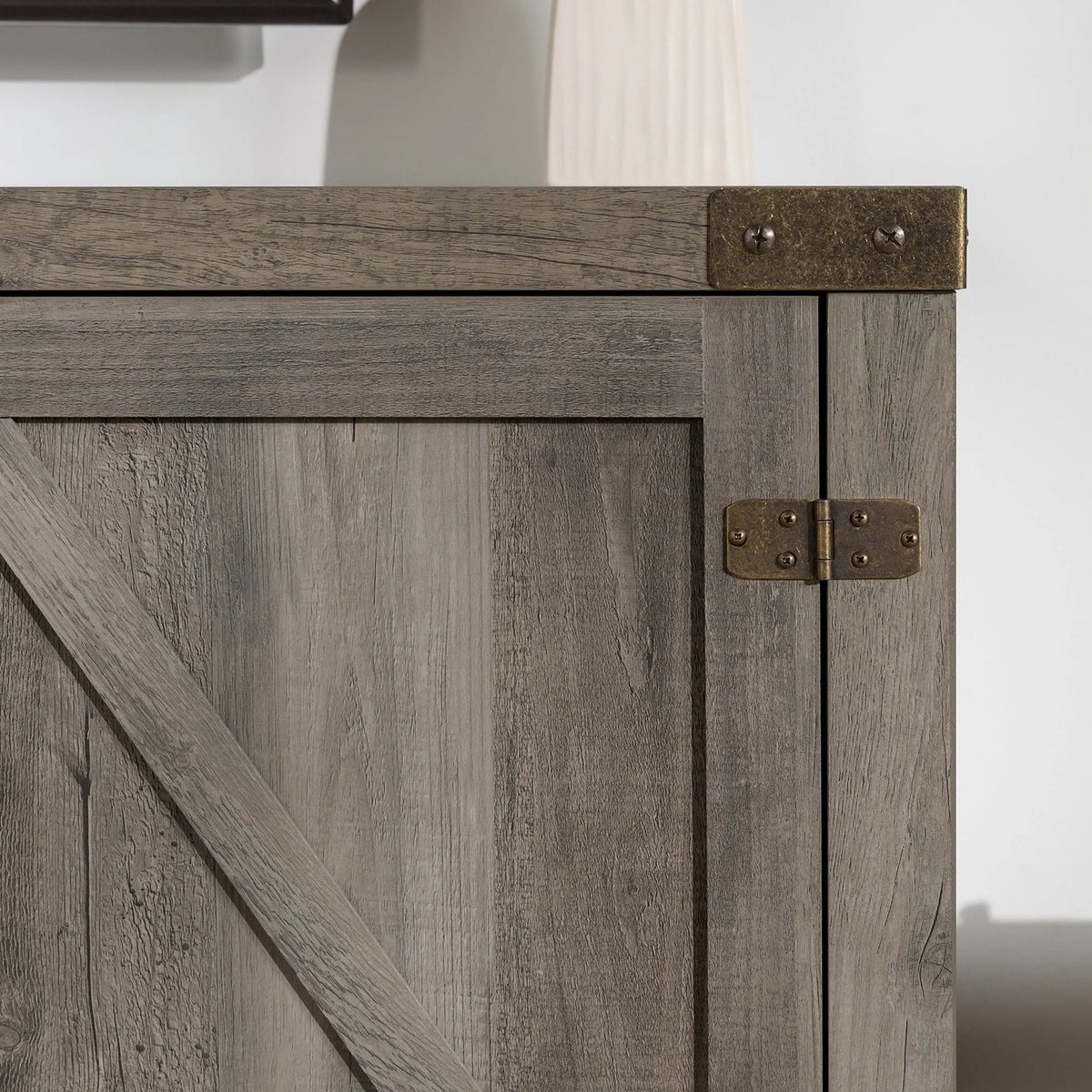 Walker Edison Modern Farmhouse Barn Door TV Stand for TVs up to 65", Grey Wash