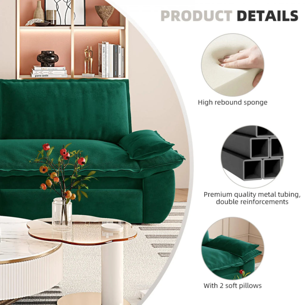 66" Queen Pull Out Sofa Bed, 3-in-1 Convertible Sleeper Sofa with Side Storage,Multi-Functional Velvet Loveseat Bed for Living Room,Bedroom