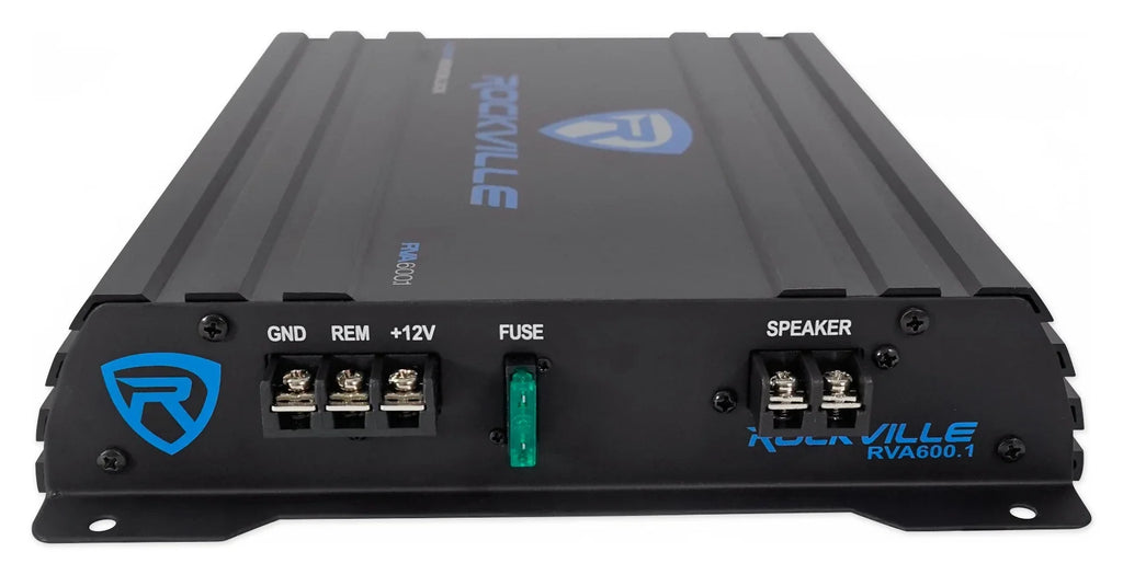 Rockville RV10.1D 500w 10" Loaded Car Subwoofer Enclosure+Mono Amplifier+Amp Kit